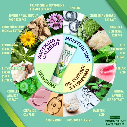 Seborrheic Dermatitis & Psoriasis Face Cream: Fungal-Prone Skin Treatment – Suitable for Face, Scalp & Chest – Natural Moisturizer with 12 Plant-Based Ingredients – Steroid-Free