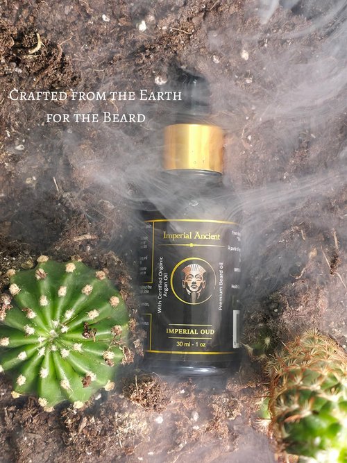 Imperial Oud Beard Oil for Men – Premium Grooming Oil with Argan, Jojoba & Almond – Softens Beard, Non-Greasy, Deeply Nourishing – Luxurious Oud Scent – 30ml – Made in Canada