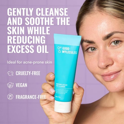Good Molecules Soothing Azelaic Acid Cleanser - Gentle Creamy Face Wash for Oily & Sensitive Skin - 120 ml