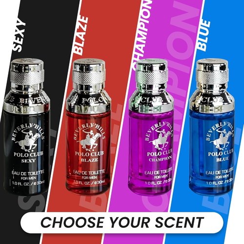 Beverly Hills Polo Club Men's Cologne Gift Set - 4 Premium Scents in Deluxe Tin Box | Ideal Travel Collection
