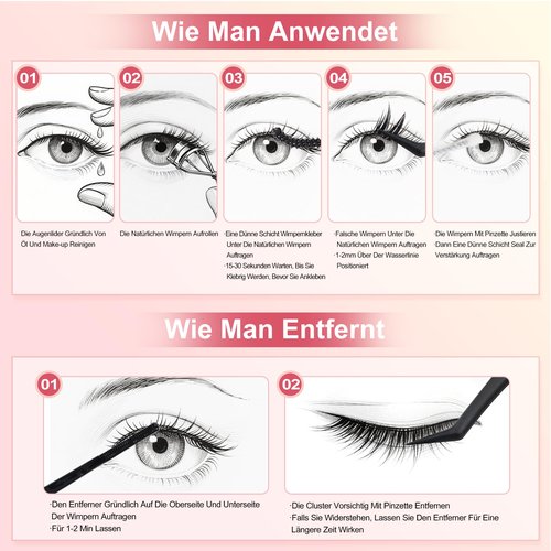 FayJoo Eyelash Adhesive Long Lasting Up to 5 Days, Strong & Flexible Hold Glue for Eyelash Extensions, Hypoallergenic, Waterproof & Quick-Dry, 3 in 1 Bond & Seal & Remover for Lash Cluster(5ml Each)