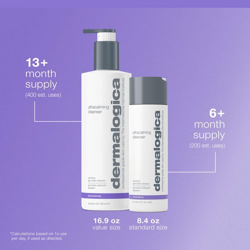 Dermalogica Ultracalming Cleanser, Gentle Face Wash for Sensitive Skin - Calms and Cools Redness and Discomfort, PH balanced, Non- Foaming, Gel Cream Type, Refill, 16.9 Fl Oz