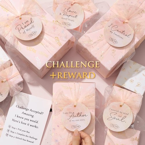 Spa Gifts for Women Teen Girl Gifts Trendy Stuff, Positive Affirmation Cards & Self Care Baskets Preserved Rose Flowers Set, Get Well Birthday Mothers Day Gift for Mom Her Grandma Teenage Girls Friend