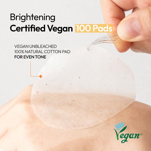 FreeGo Pure Vitamin C Daily Brightening Pad (100 Pads), K-Beauty Korean Skincare Facial Toner Pads for Uneven Hyperpigmented Skin, Instant Brightening & Transparency, Korean Skin Care for Dark Spots
