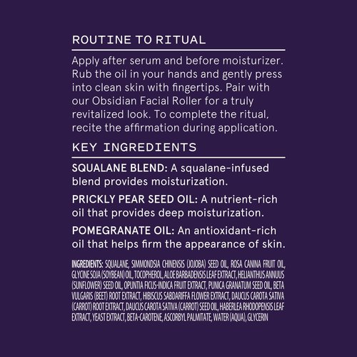 Keys Soulcare Deeply Replenishing Squalane Facial Oil, Hydrates Skin Overnight for a Radiant, Glowing Complexion, Vegan, Cruelty Free, 1.01 Fl Oz