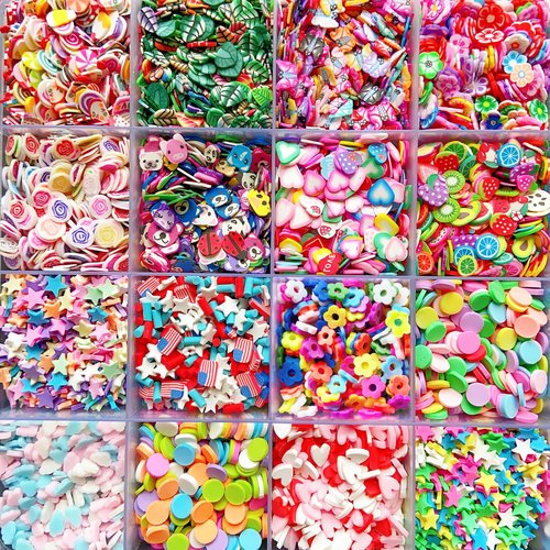 EHOPE Fake Sprinkles Fruit Clay Slices Clay Sprinkles Polymer Slices Faux Sprinkles DIY Nail Art Supplies Making Kit Decoration Arts Crafts for Nail Art and Cellphone Decorations (24 Styles)