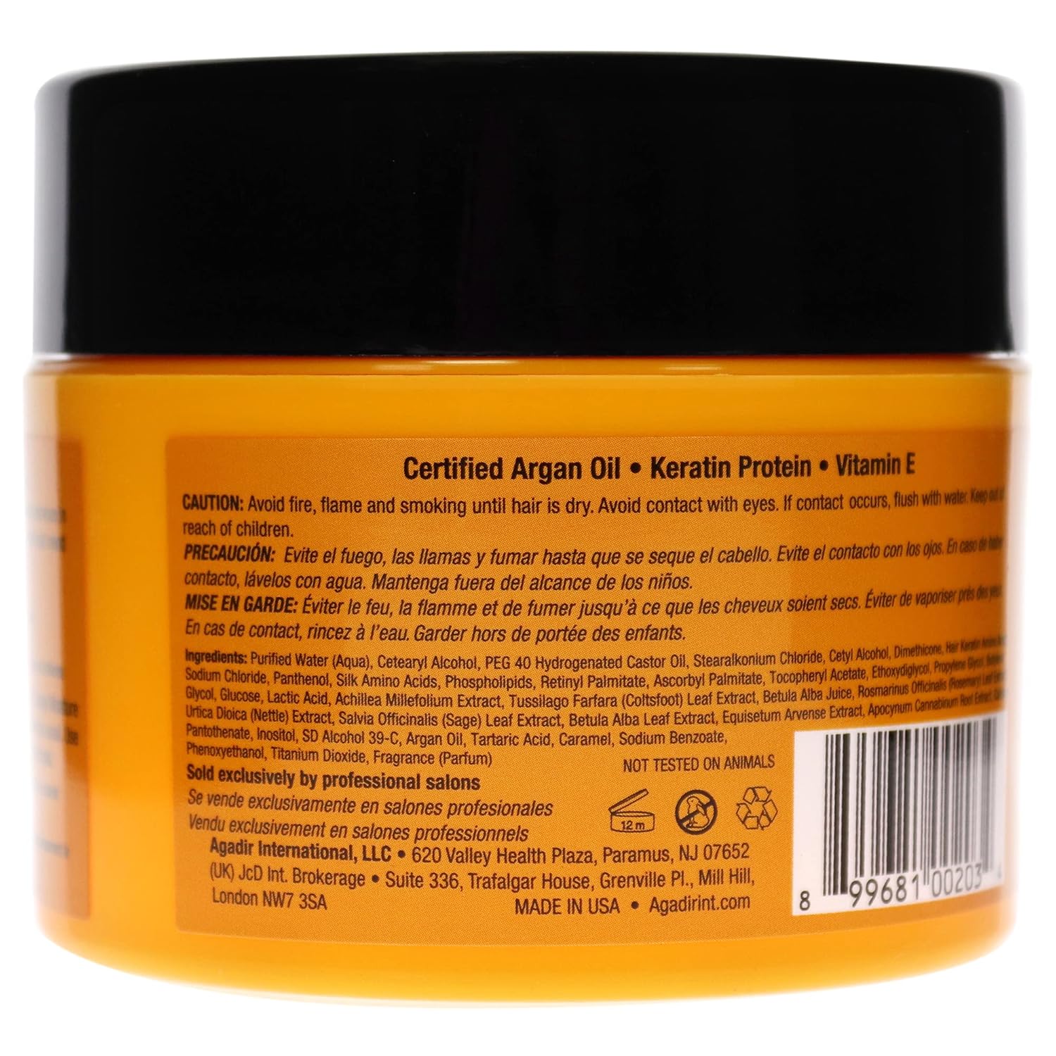 Agadir Moisture Masque - Deep Hydrating Hair Treatment | 8 Oz for Soft, Manageable Hair