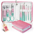 WOAMA Manicure Set Travel Nail Clippers 10-Piece Toenail Clippers Pedicure Kit Stainless Steel Nail Kit for Women - Rainbow