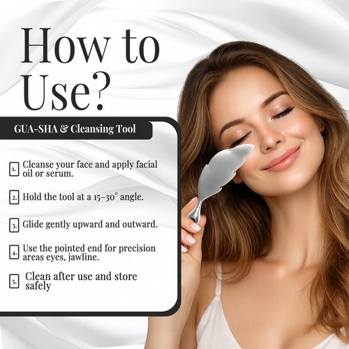 304 Stainless Steel Gua Sha Tool – Exfoliating Feather Design Facial Sculpting & Lymphatic Drainage Tool | Cooling, 75g Weighted | Gift Ready