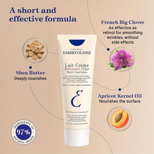 Embryolisse Lait-Crème - Retinol Alternative Anti-Aging Face Moisturizer & Makeup Primer | 2.54 Fl Oz
