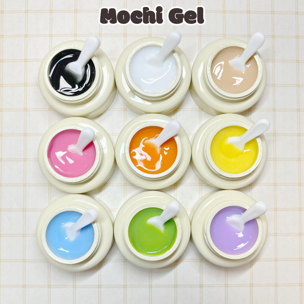 YJMyujimi Mochi Gel 3D Sculpture Paint Set, 9 Essential Colors, Self Leveling Texture, Mixing Compatible,DIY at home, Nail salons technicians UV curable