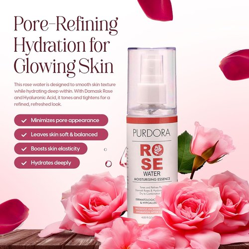 **Regine Switzerland Rosewater Facial Mist - Refreshing Toner for Glowing Skin | Organic & Alcohol-Free, 4.05 Fl Oz**