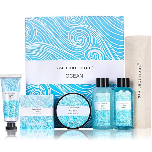 Spa Luxetique Spa Gift Set - Ocean-Inspired Relaxation with Body Lotion, Shower Gel & More | Perfect for Mother's Day