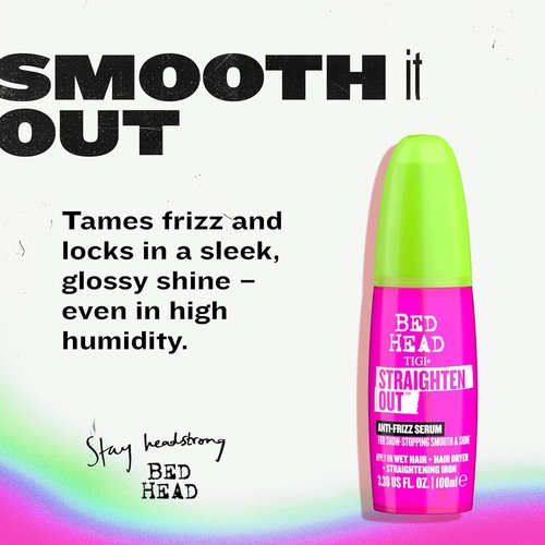TIGI Bed Head Straighten Out Anti-Frizz Serum - Smooth & Shine Styling Serum for All Hair Types