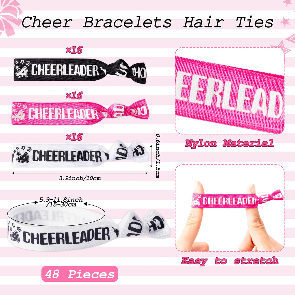 Y1tvei Cheerleading Mirror Hairband Gifts - 96Pcs Black White Pink Compact Mini Folding Pocket Mirrors with Hairbands I Love Cheer Team Accessories Bulk Gifts for Team Cheerleader Cheer Party Favors