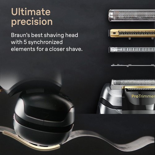 Braun Series 9 PRO+ Electric Shaver - 5 Pro Shave Elements & ProComfort Head for Ultimate Grooming