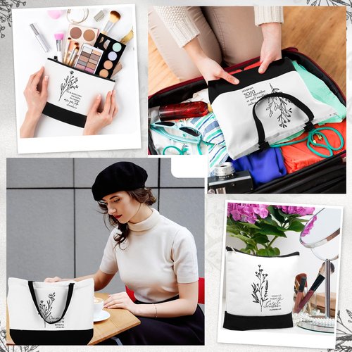 Abbylike 20 Pcs Christian Easter Gift Bags Set Faith Inspirational Tote Bag Religious Makeup Bag Gifts for Wife Mom Women(Boho Spanish)