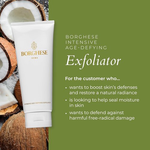Borghese Intensive Age Defying Exfoliator - Weekly Foaming Scrub with Peptides & Hyaluronic Acid for Smooth Skin