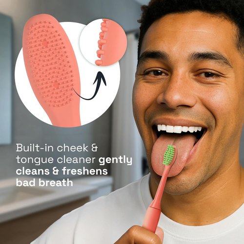 Brushmo Replacement Toothbrush Heads - Compatible with Philips Sonicare | 4 Soft Dupont Bristle Heads in Miami Coral