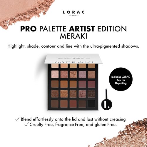 LORAC PRO Eyeshadow Palette - High Pigment Matte & Shimmer Shades with Mirror Compact