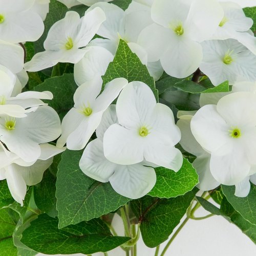 Nearly Natural 14-Inch UV Resistant Artificial Hydrangea Bush - Set of 6 for Indoor/Outdoor Decor