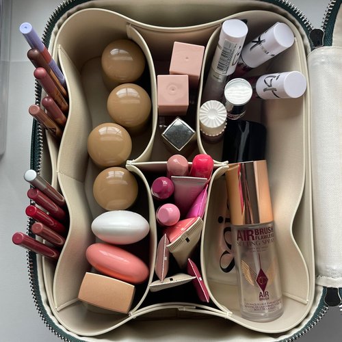 ETOILE - Vanity Case Ginger Brown - Stylish Travel Makeup Bag Organizer with Dividers