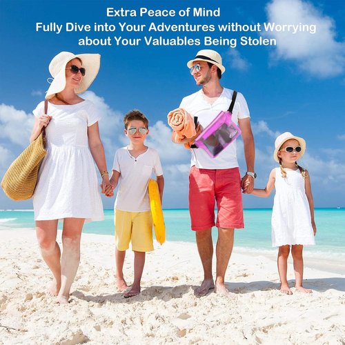 AiRunTech Waterproof Pouch - 2 Pack Waist Strap | Keep Your Phone & Valuables Safe & Dry | Ideal for Beach, Boating & Water Activities