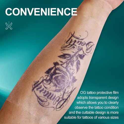 OG Tattoo Protective Film 6" X 11 Yard - Waterproof Tattooing Aftercare Bandage Roll for Second Skin Tattoo Wrap - Breathable, Sterile, Ultra Flexible, Latex-Free - Faster Tattoos Healing