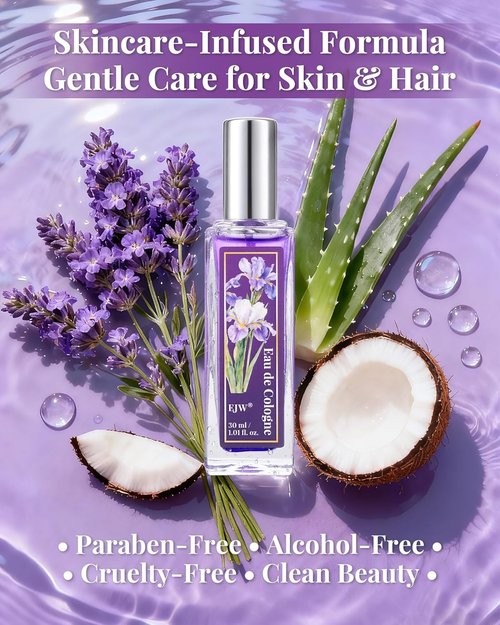 EJW Midnight Violet Body Spray - Elegant Floral Hair Perfume & Body Mist, Alcohol-Free, 1.01 fl oz