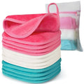 Skiennix Makeup Remover Cloths - Reusable Microfiber Face Towels | 6" x 6" | 12 Pack with Mesh Bag