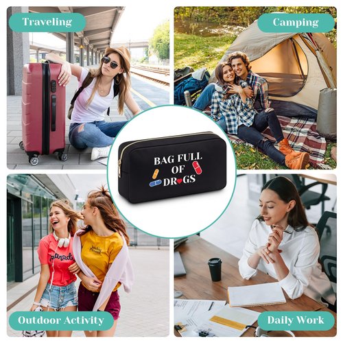 Funny Medicine Bags for Women Doctor Thank You Gifts for Medical Assistant Dental Assistant Gifts Medicinal Organizer Gift for Female Doctor Nurses Graduation Retirement Gift Travel Cosmetic Bag