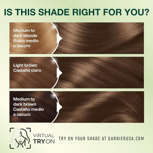 Garnier Nutrisse Ultra Crème Hair Color - Permanent Vegan Hair Dye with 100% Gray Coverage | 60 Light Natural Brown, 2 Count