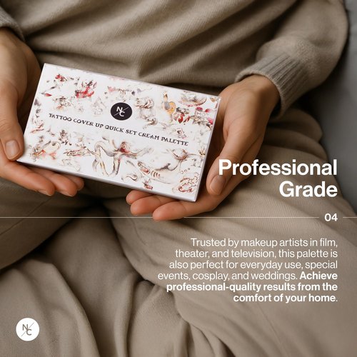 Narrative Cosmetics Tattoo Cover Up Makeup Palette | Quick-Set Waterproof Cream Concealer for Tattoos, Scars & Blemishes | Long-Lasting, Smudge-Proof Formula for All Skin Tones