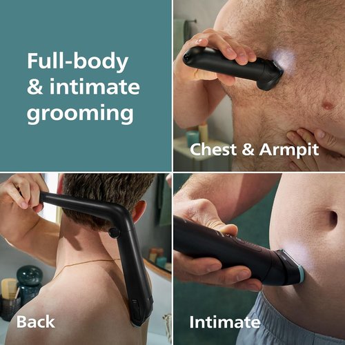 Philips Norelco Body Groomer 7000 - Men's Whole Body Groomer with 2D Flexing Head & Triple Protect System | 100% Showerproof, BG7480/50