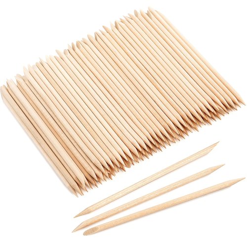 EWVVSS 600 Pcs 4.5 Inch Orange Sticks for Nails Double Sided Multi-Use Wooden Cuticle Pusher Sticks Manicure Pedicure Tool Cuticle Sticks or Eyebrow Waxing Sticks for Facial Hair Removal