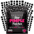 Andlane 280Pcs Star Pimple Patches for Face - Pimple Patches Cute Stars - Hydrocolloid, Salicylic Acid, Tea Tree Oil, Centella - Black Color, 3 Sizes Zit Stickers