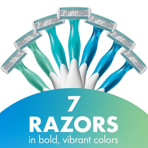 BIC Soleil 4 Women's Disposable 4 Blade Razors, Flexible Blades and Rubber Grip Handle, 7-Pack