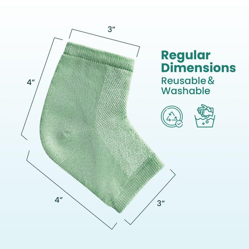 Moisturizing Heel Socks for Cracked Heel Treatment - Promifun 2 Pairs Moisturizer Socks - Heel Socks for Dry Cracked Feet - Cracked Heel Repair - Heel Socks for Women & Men (Gray & Green)