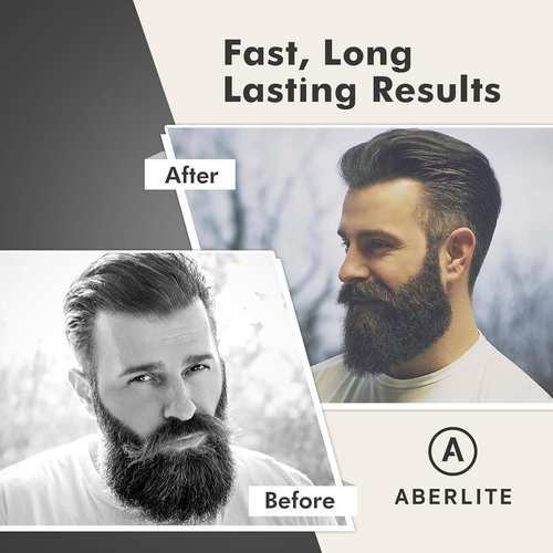Aberlite EDC Heated Beard Straightening Brush - Professional Grooming Tool for 0.5 Inch+ Beards | Black