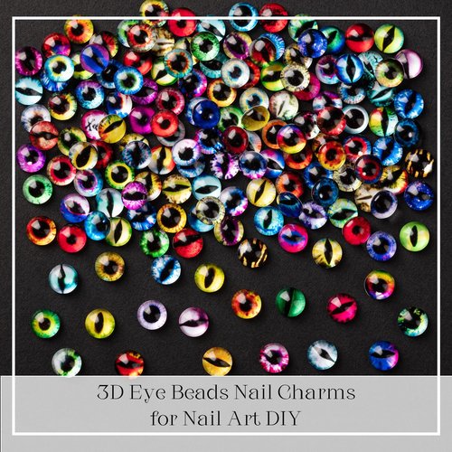 150Pcs Eye Nail Charms, Eyeball Charms for Nails, Dragon Eye Nail Charms, Animal Eyes Beads Decoration for Acrylic Nails, 3D Jewels Accessories for Nail Art Supply Manicure, Dolls, Halloween DIY Craft