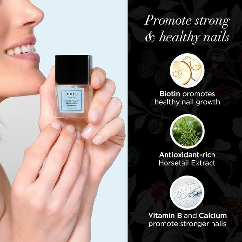 butter LONDON Base Coat Nail Polish - Horse Power Nail Rescue Basecoat for Stronger, Healthier Nails | 0.2 Fl Oz