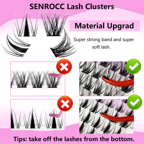 Lash Clusters Wispy Individual Lashes Fairy Lash Clusters 154pcs Eyelash Clusters Manga Eyelash Extensions (QF/Z03-0.07D-8-14)