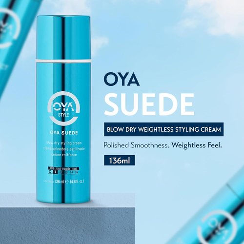 OYA Suede Blow Dry Hair Styling Cream - Lightweight Jojoba Formula for Smooth, Polished Finish - 4.6 Fl Oz