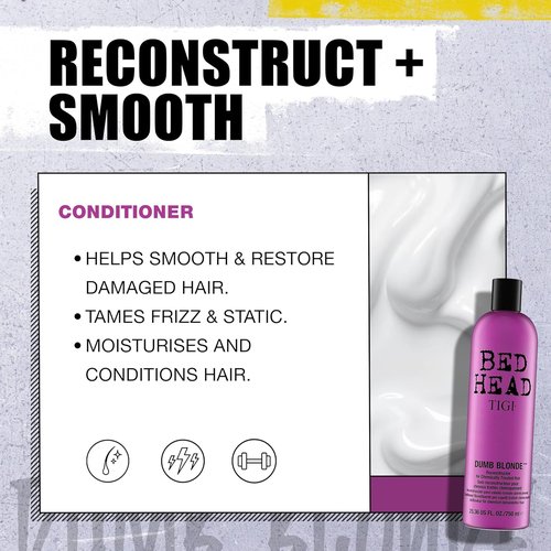 Bed Head by TIGI Dumb Blonde Shampoo & Conditioner - Nourishing Formula for Blonde Hair | 25.36 fl oz (2 Count)