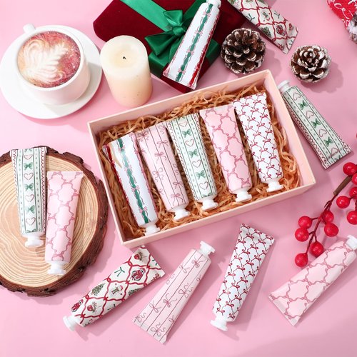 24 Pcs Pink Bow Hand Cream Gifts Bulk Valentine Party Favors for Women Coquette Pink Bow Mini Hand Lotion Travel Size Moisturizer Cream for Dry Cracked Hands Coquette Party Favors for Coworker