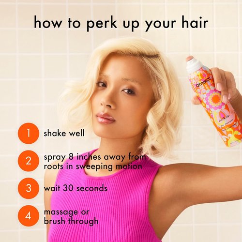 Amika Perk Up Talc-Free Dry Shampoo - Refresh Roots with Volume, No White Residue, Absorbs Oil & Reduces Odor, All Hair Types
