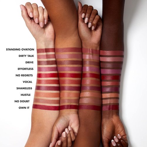 e.l.f. O Face Satin Lipstick - Richly Pigmented, Nourishing & Long-Lasting Creamy Formula | Vegan & Cruelty-Free, Dirty Talk