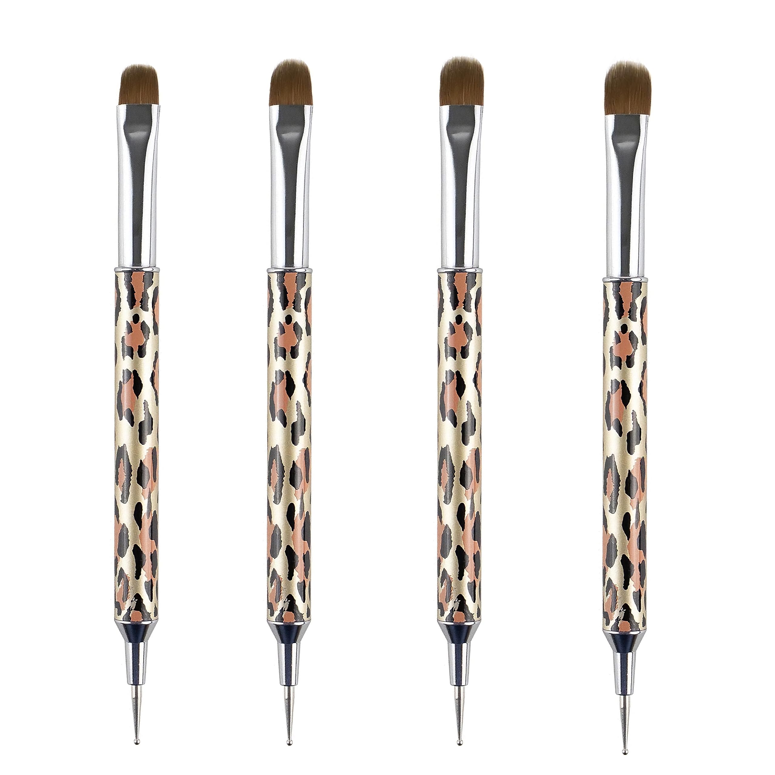 VONYA Kolinsky Acrylic French Tip Gel Nail Art Brush with Dotting Tool,For Professional Manicure Cuticle Clean up Nail Art Design. (Size16)