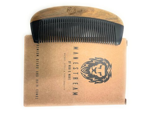 Premium Natural Ox horn and Sandalwood Beard Mustache Comb | Perfect Grooming Companion & Gift for Men – by Man & Mane