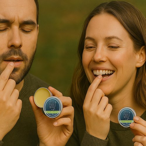 The Ilex Wood - Lip Balm Pack of 3 - Lemon Balm and Peppermint - All natural, coldsore prevention, cruelty free, plastic free, moisturising lip balm, handcrafted - 3 x 10ml (3 x 0.34 fl oz)
